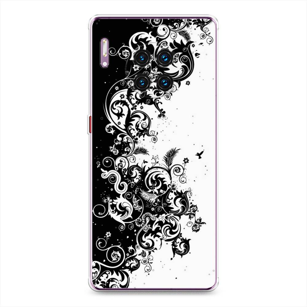 

Чехол на Huawei Mate 30 Pro "Черно белый узор", Белый;черный;серый, 610450-3