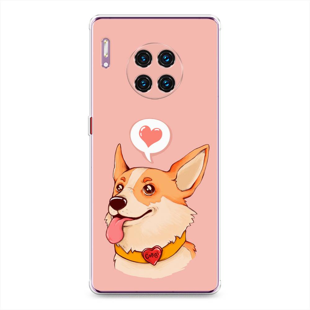 

Чехол на Huawei Mate 30 Pro "Корги язык", Розовый;коричневый, 610450-1
