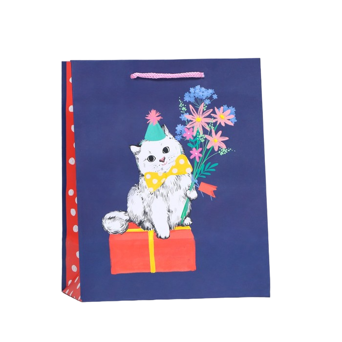 

Пакет подарочный "Кот с цветами", 18 х 22,3 х 10 см, Разноцветный