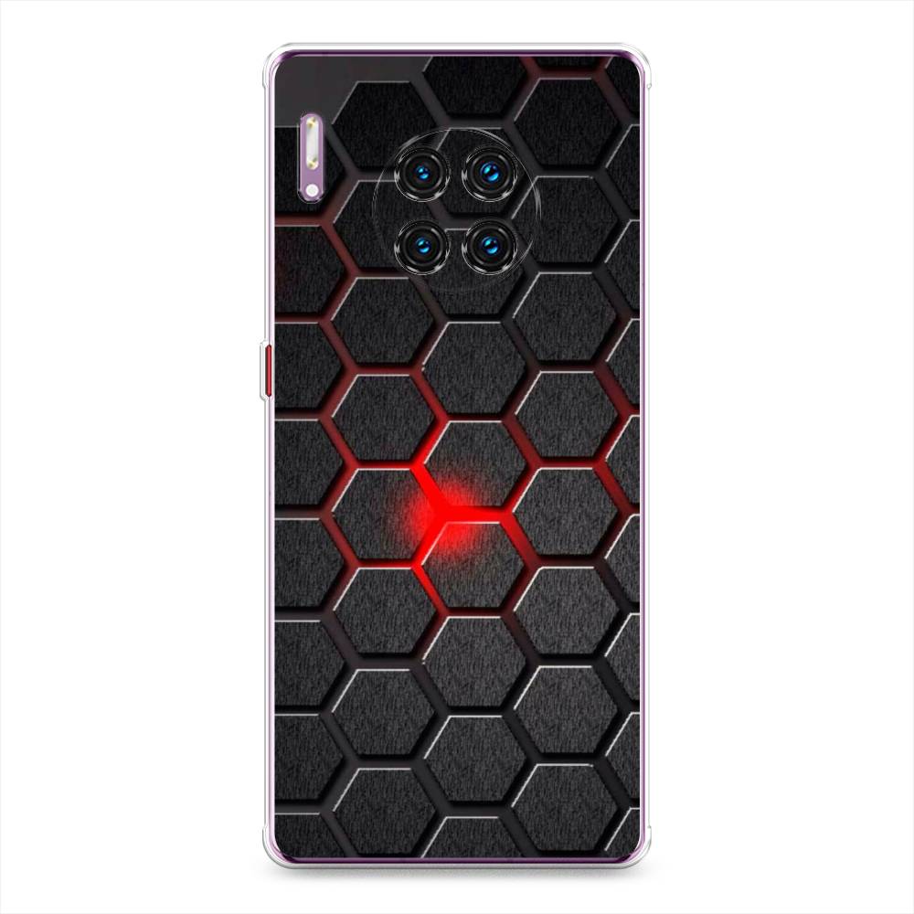 

Чехол на Huawei Mate 30 Pro "Соты красные", Красный;черный;серый, 610450-3