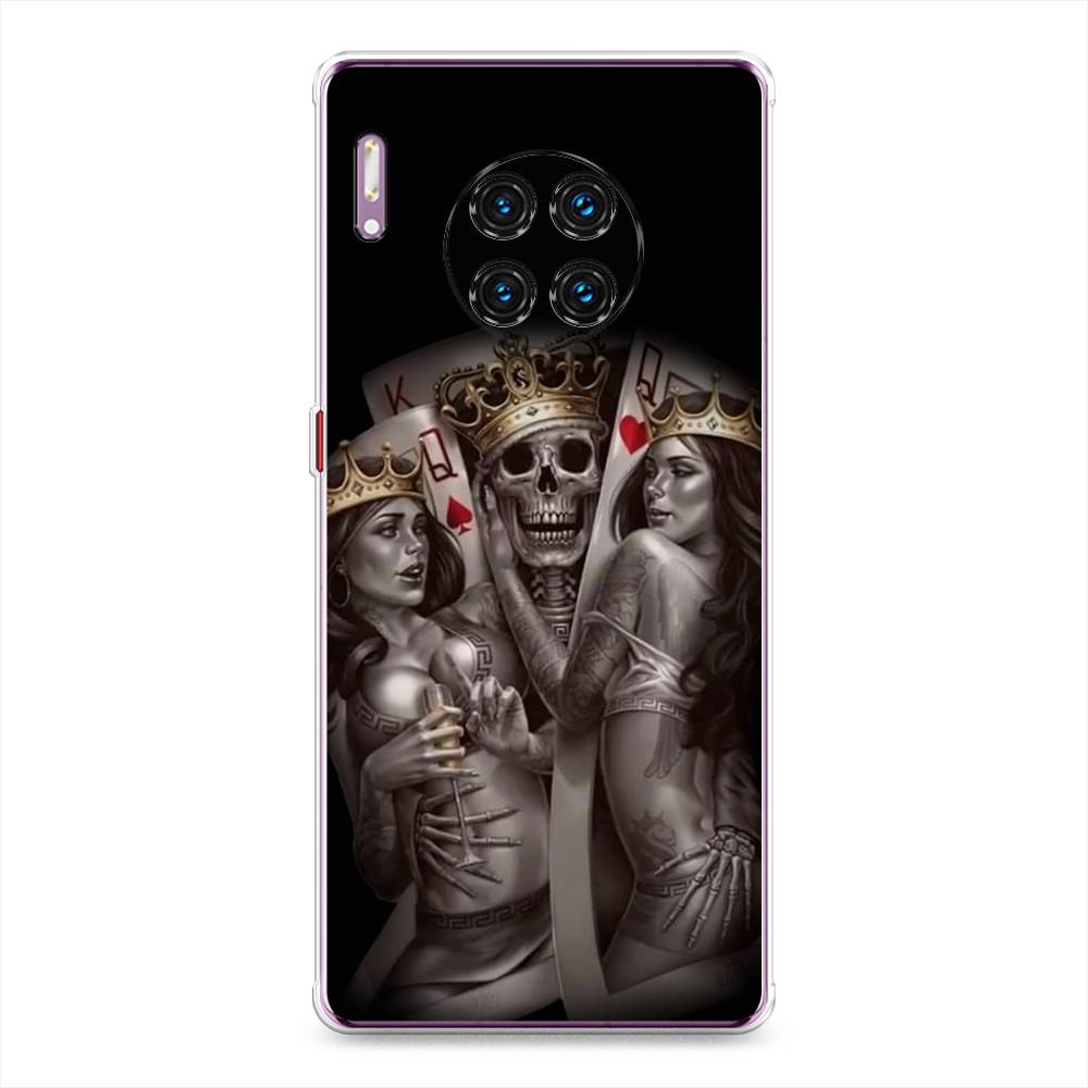 

Чехол на Huawei Mate 30 Pro "Карты король и королевы", Серый;желтый, 610450-6