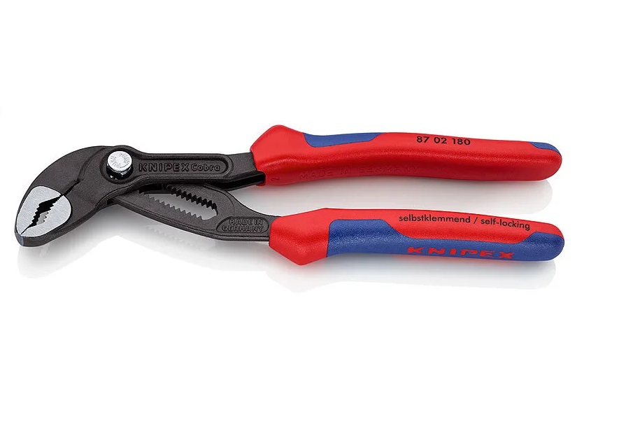 

Клещи переставные KNIPEX COBRA зев 42 мм, длина 180 мм, фосфатированные, 2-комп ручки KN-8