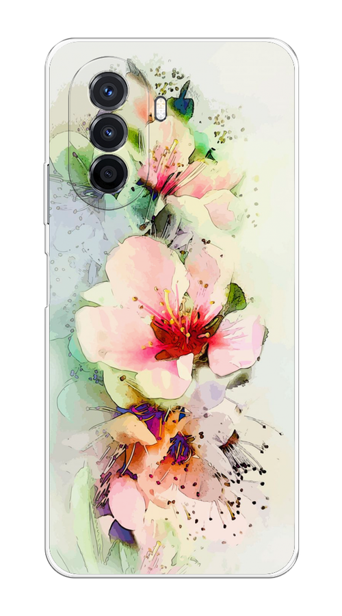 

Чехол на Huawei Nova Y70 "Нежные цветы", Зеленый;розовый, 6109150-2