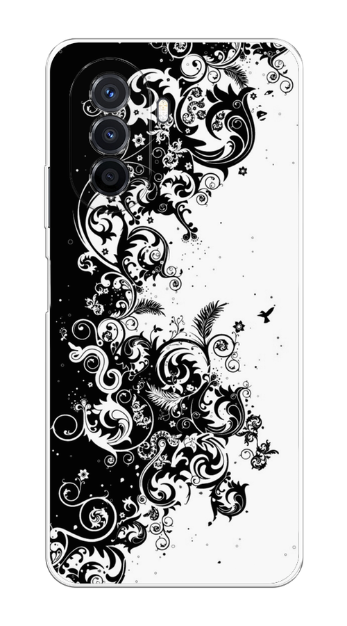 

Чехол на Huawei Nova Y70 "Черно белый узор", Белый;черный;серый, 6109150-3