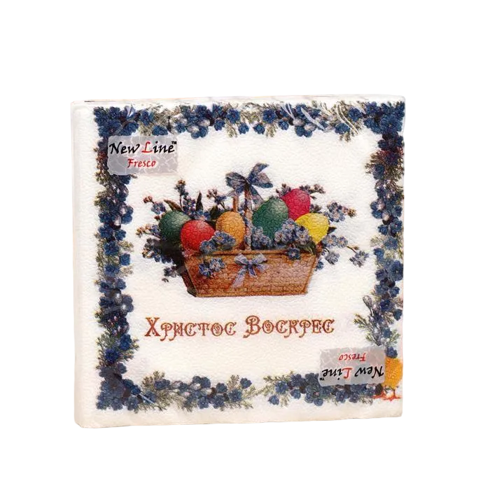

Салфетки бумажные New line "Пасхальная корзина", 2 слоя, 33х33 см, 20 шт., Разноцветный