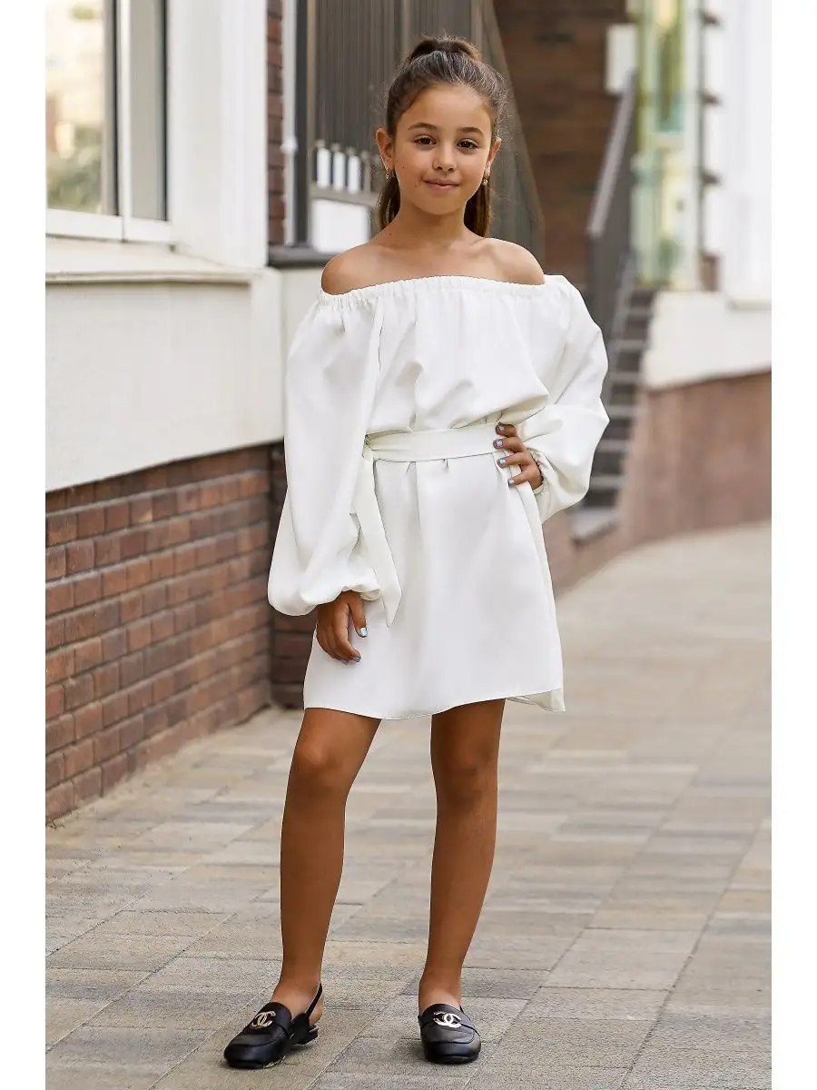 

Платье детское Татына Крестьянка dress, белый, 140, Крестьянка