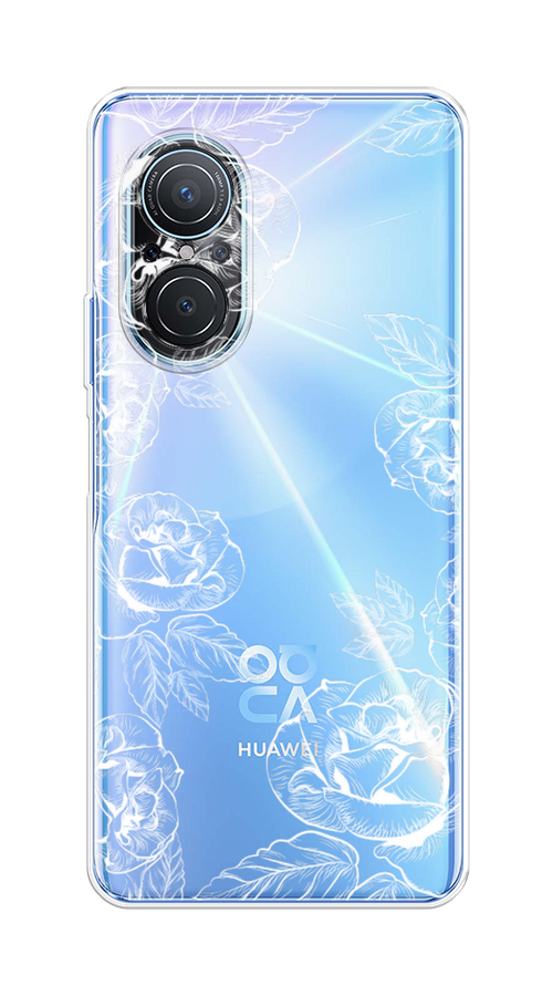 

Чехол на Huawei Nova 9 SE "Розы графика", Черный;серый, 6107250-2