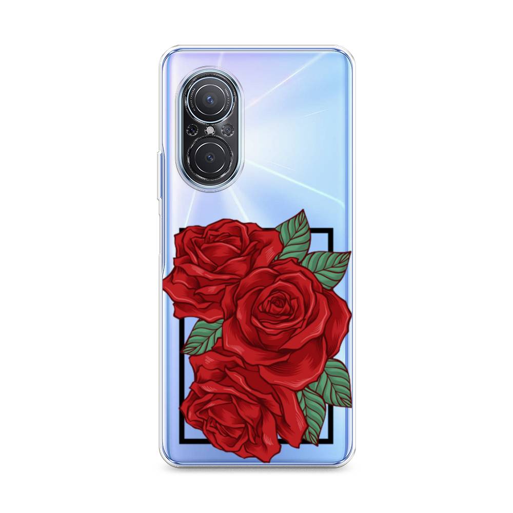 

Чехол на Huawei Nova 9 SE "Три алые розы", Красный, 6107250-2
