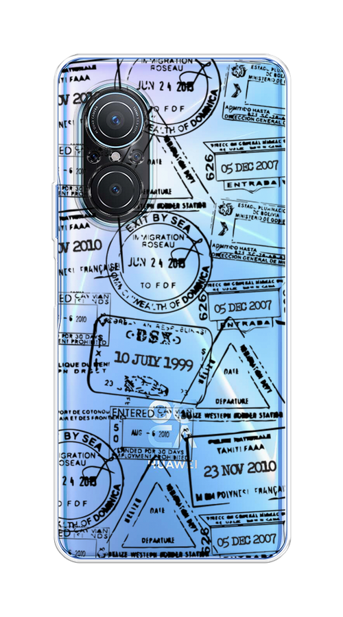 

Чехол на Huawei Nova 9 SE "Visa stamps 2", Белый;черный;серый, 6107250-2