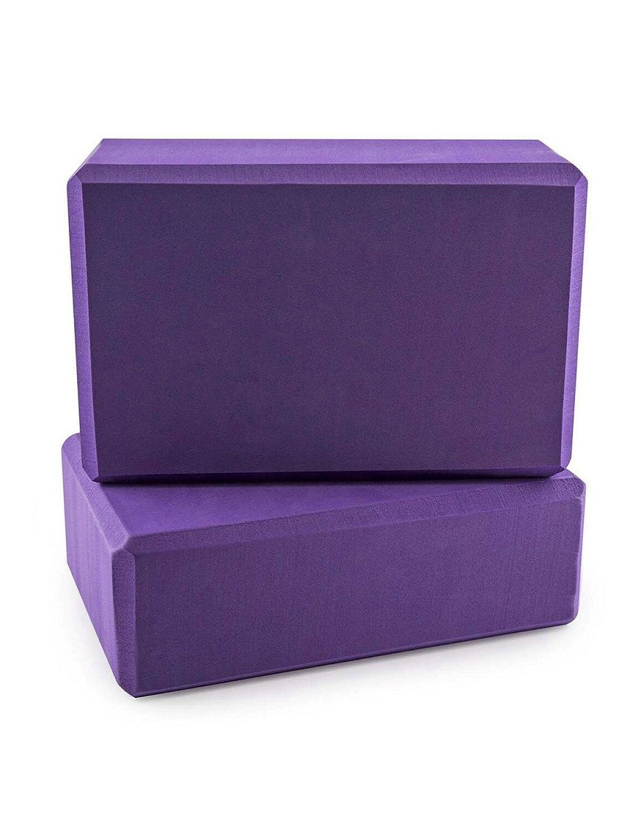 Блок для йоги ZDK 2 шт. 23x15x7,5 см, фиолетовый