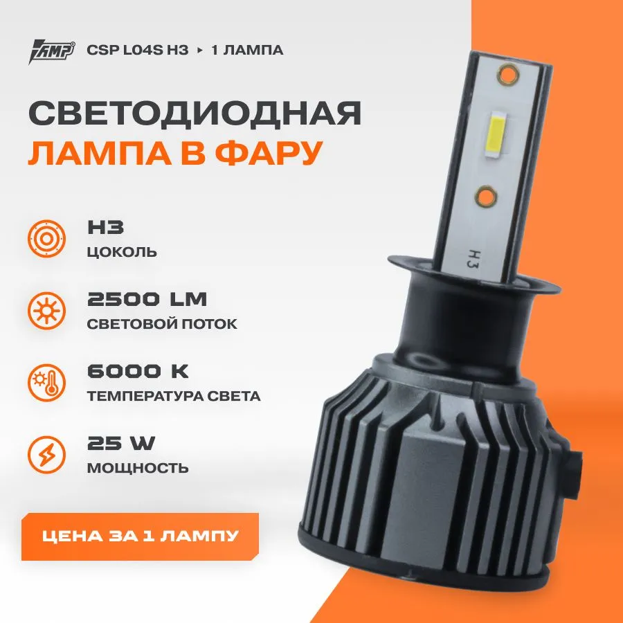 

Светодиод головного света AMP CSP L04S H3 (1 лампа), CSP L04S (1 лампа)