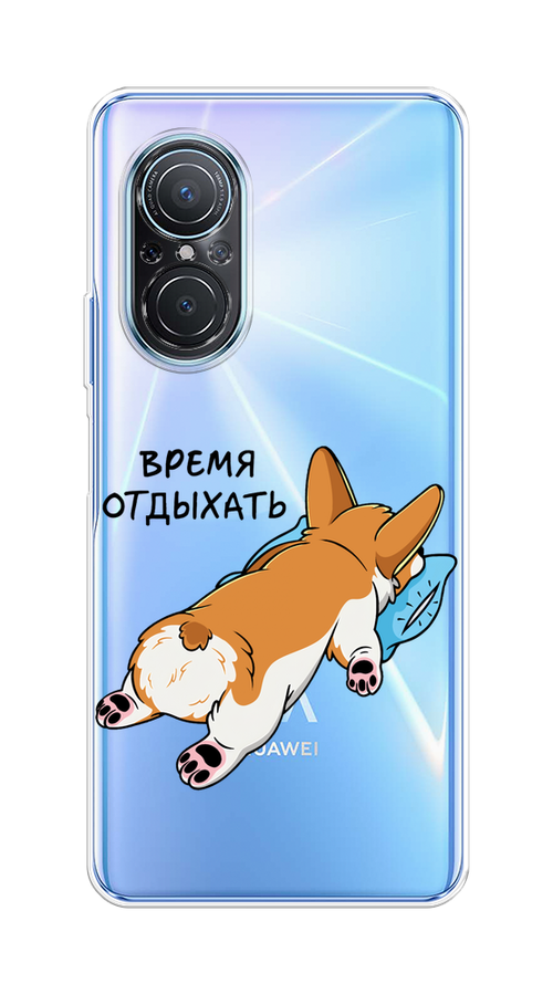 

Чехол на Huawei Nova 9 SE "Корги отдыхает", Черный;коричневый;голубой, 6107250-1