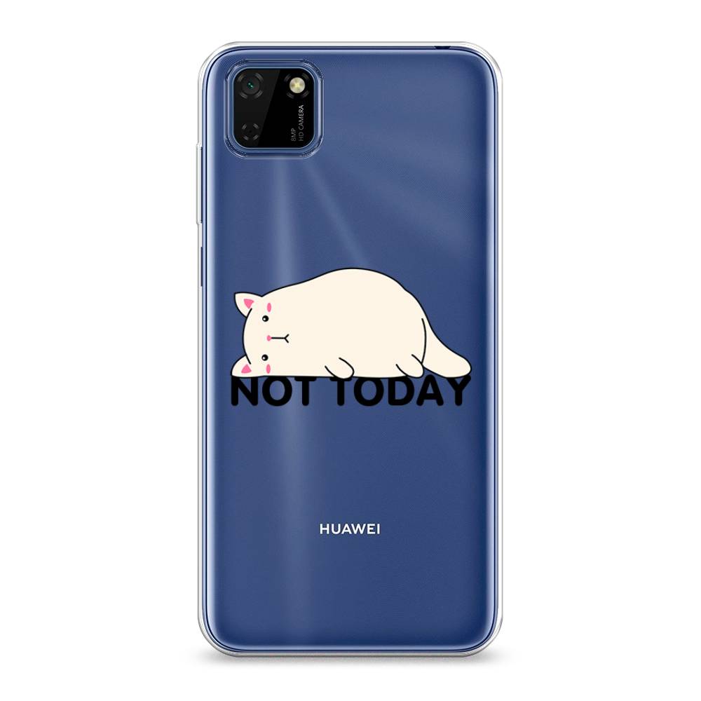 

Чехол на Huawei Y5p "Cat not today", Белый;розовый;черный, 6103750-1