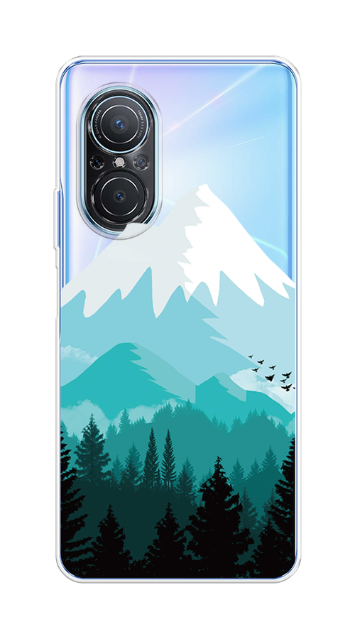 

Чехол на Huawei Nova 9 SE "Синяя снежная гора", Белый;голубой, 6107250-2