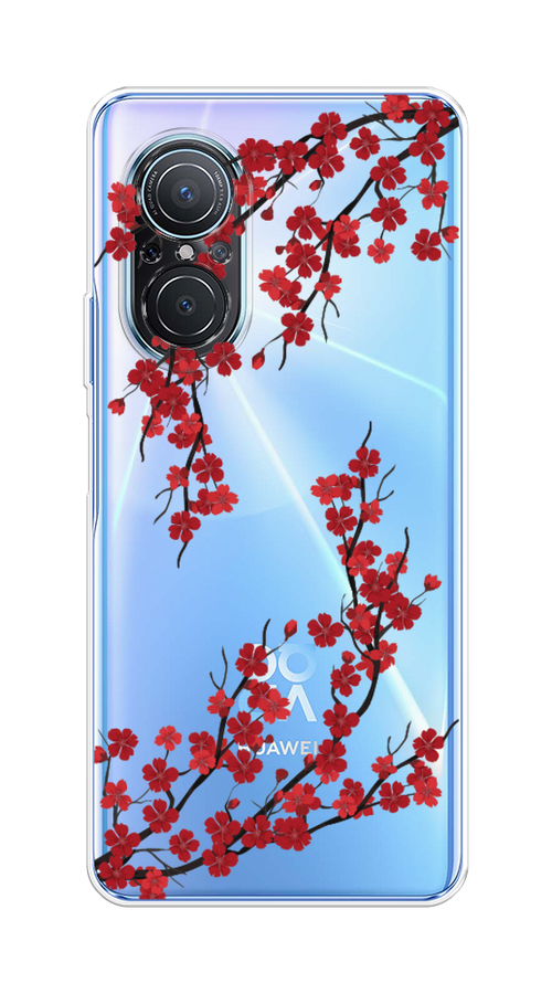 

Чехол на Huawei Nova 9 SE "Красная сакура", Красный;черный, 6107250-2