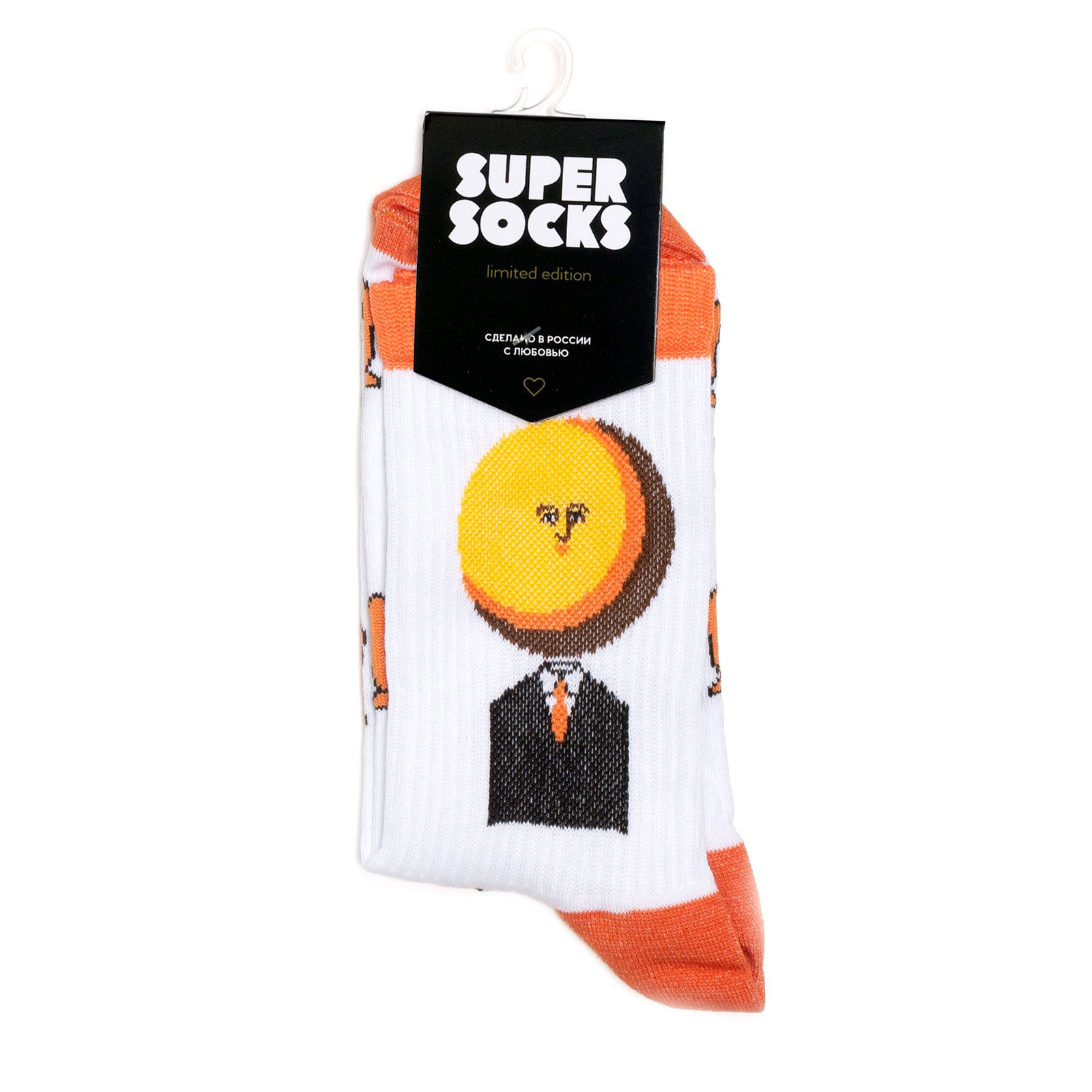 Носки унисекс Super-Socks-Rene-Magrit-Iskusstvo-Zhizni оранжевые; черные; белые 35-40