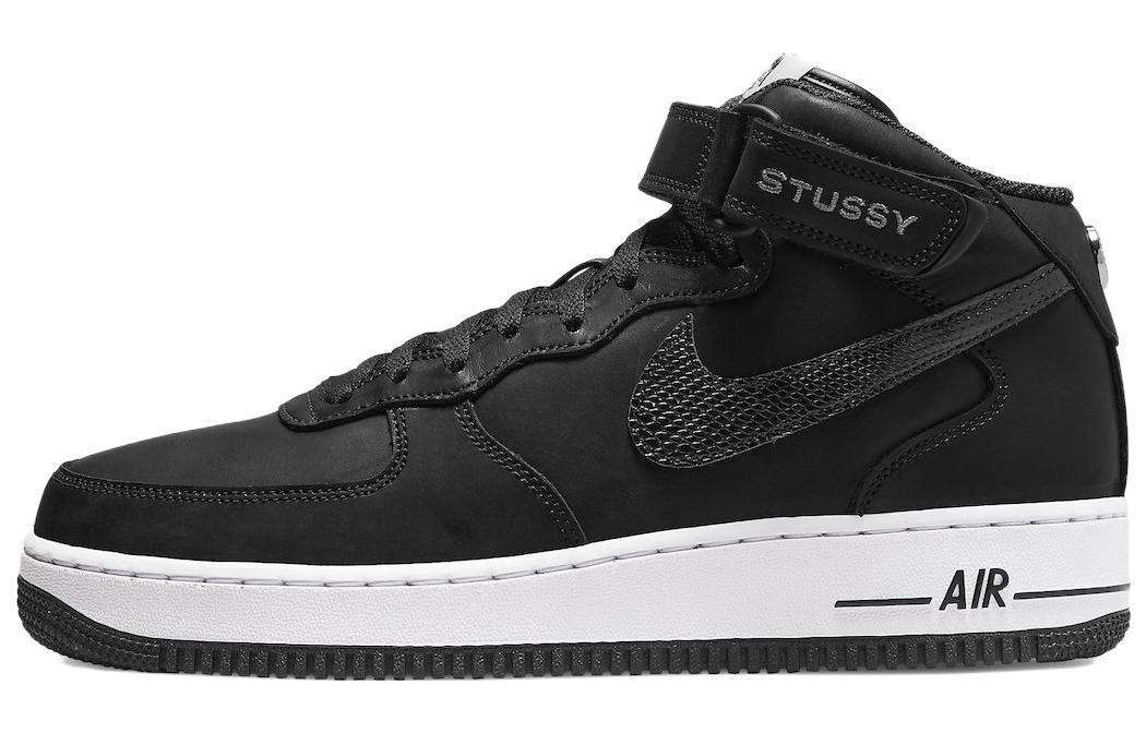 

Кеды унисекс Nike Stussy x Nike Air Force 1 '07 mid sp черные 41 EU, Черный, Stussy x Nike Air Force 1 '07 mid sp