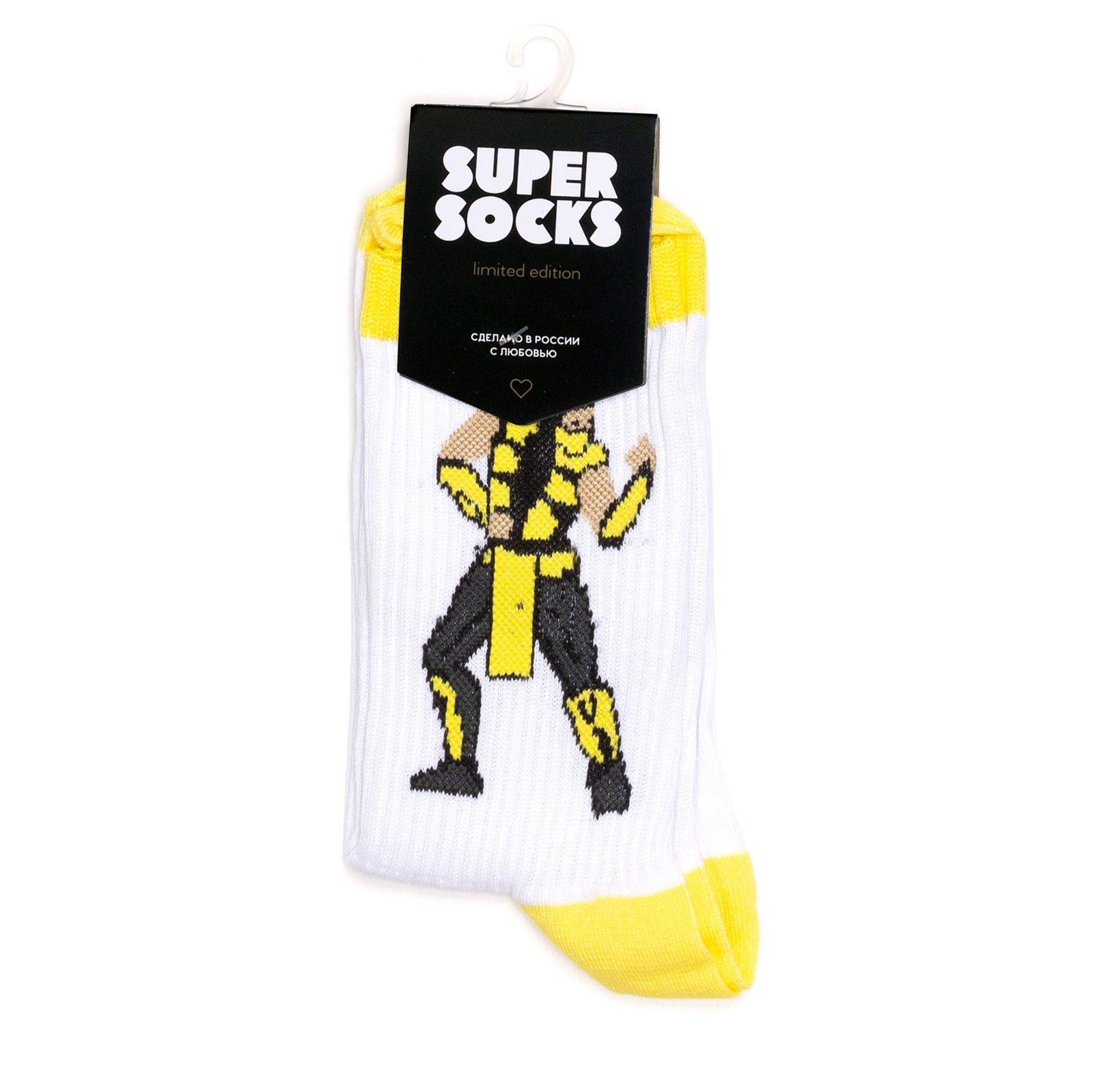 

Носки унисекс Super-Socks-MK-Scorpion желтые; черные; белые 40-45, Super-Socks-MK-Scorpion