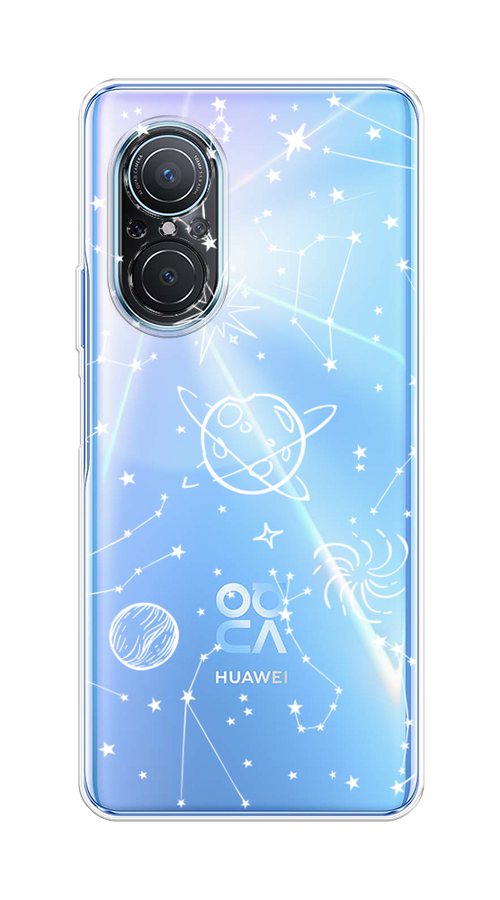 

Чехол на Huawei Nova 9 SE "Планеты в космосе", Белый, 6107250-2