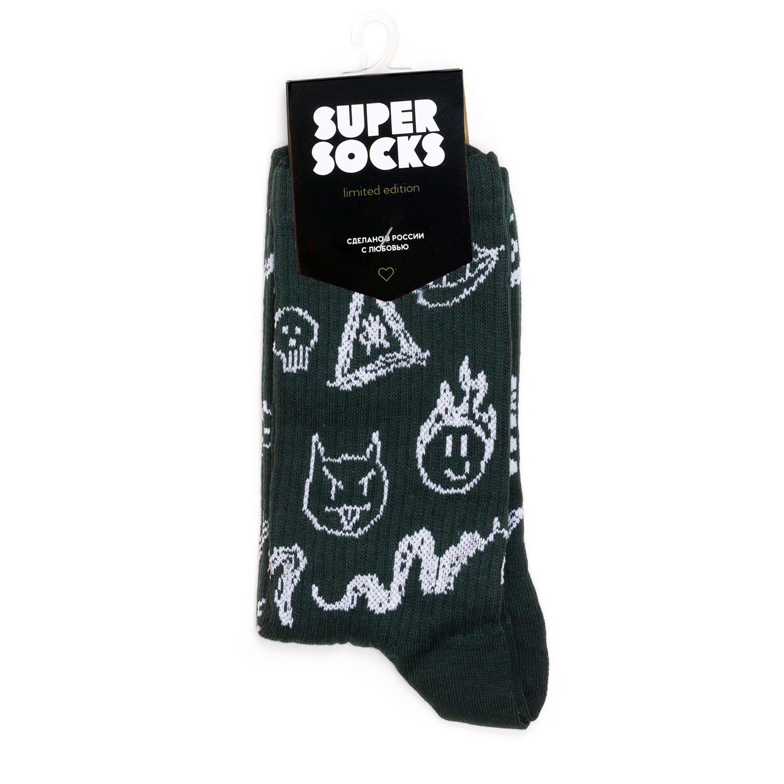 

Носки унисекс Super-Socks-Karakuli-Green зеленые; белые 40-45, Super-Socks-Karakuli-Green