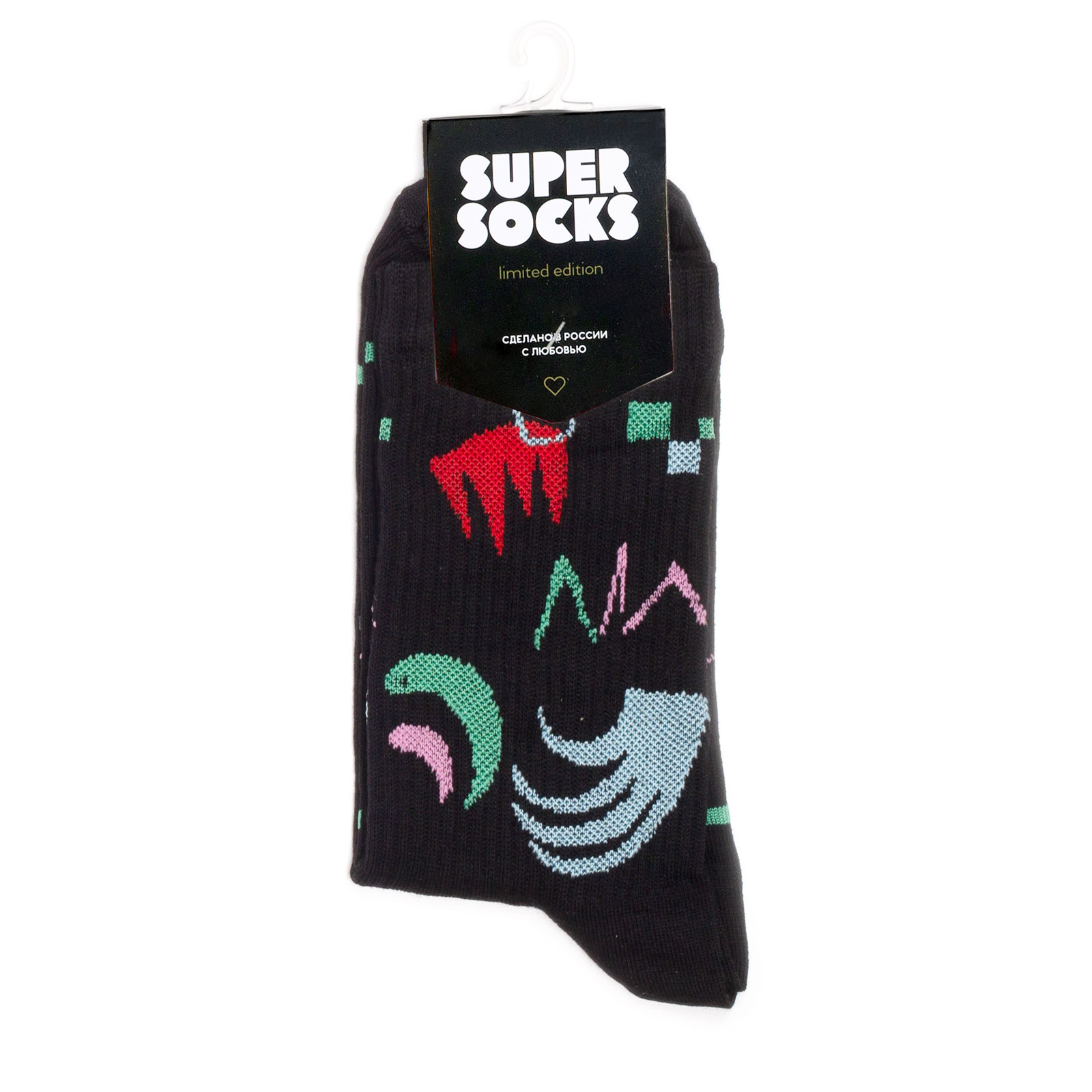 Носки унисекс Super-Socks-Kandinsky-Kompozicia-10 черные; красные; зеленые; розовые 35-40