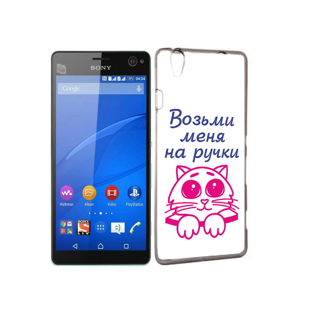 

Чехол MyPads Tocco для Sony Xperia C4 мяу, Прозрачный, Tocco
