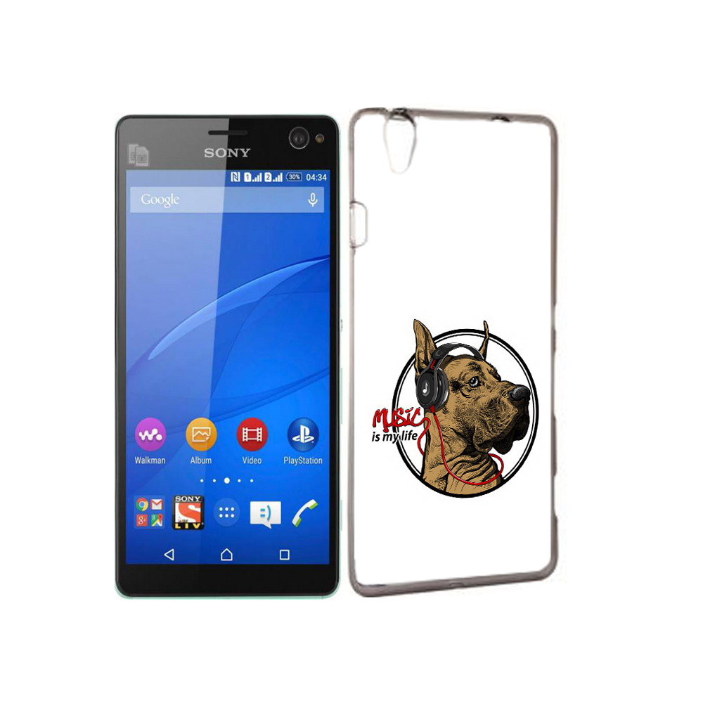 

Чехол MyPads Tocco для Sony Xperia C4 музыкальная собака, Прозрачный, Tocco