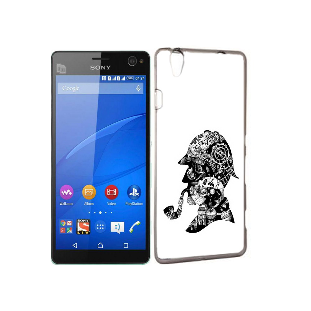 

Чехол MyPads Tocco для Sony Xperia C4 мужчина с трубкой абстракция, Прозрачный, Tocco