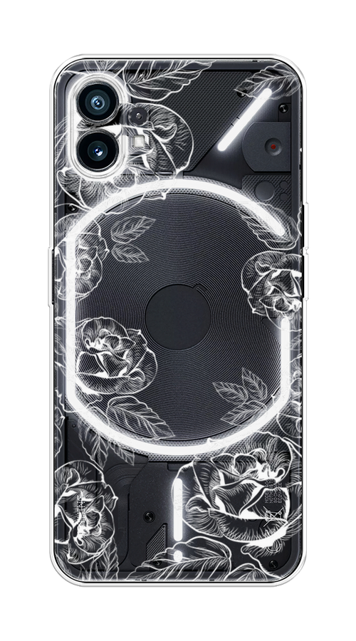 

Чехол на Nothing Phone (1) "Розы графика", Черный;серый, 3300150-2