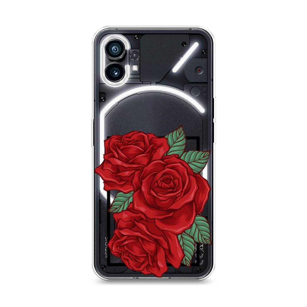 

Чехол на Nothing Phone (1) "Три алые розы", Красный, 3300150-2