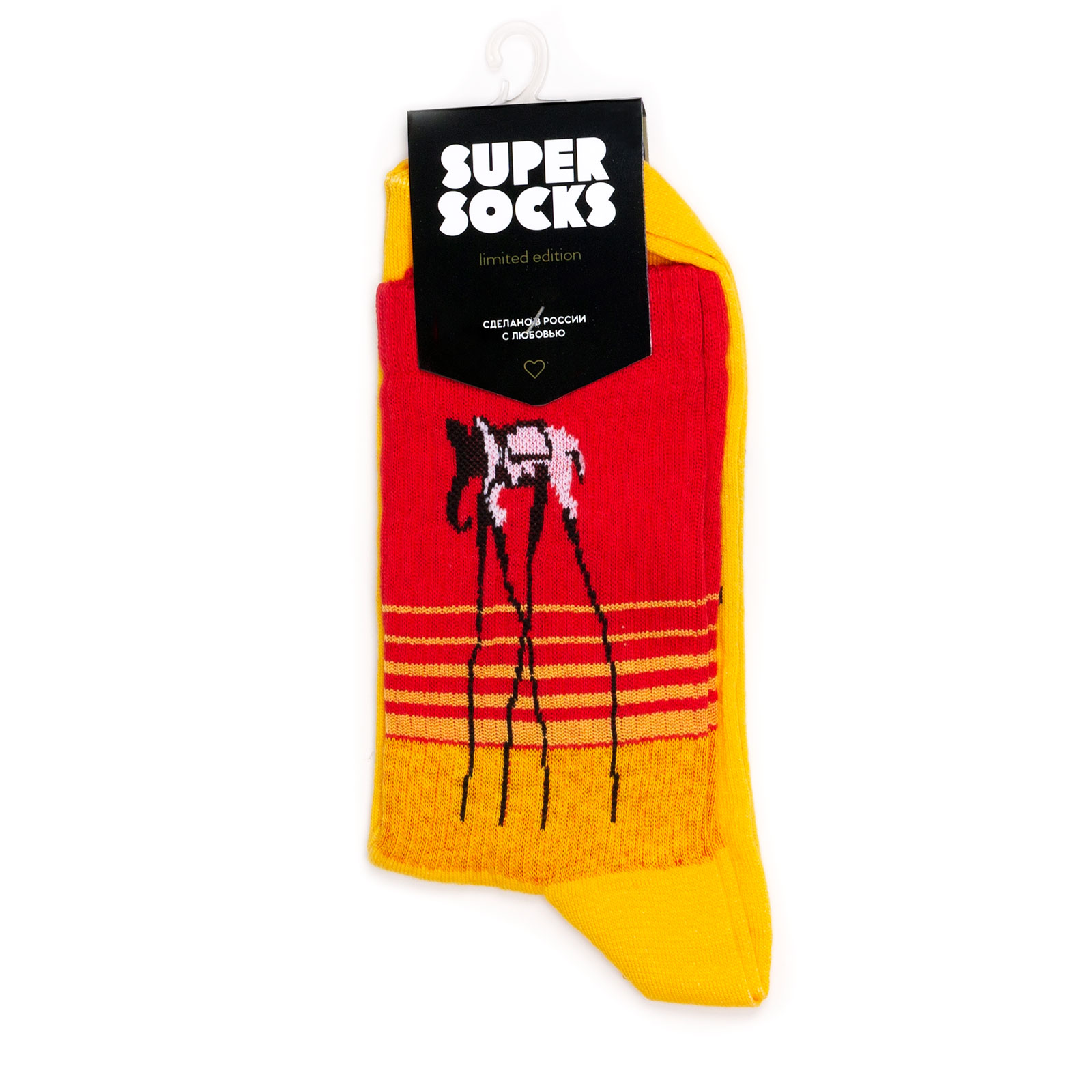 

Носки унисекс Super-Socks-Dali-Sloni оранжевые; желтые 40-45, Super-Socks-Dali-Sloni