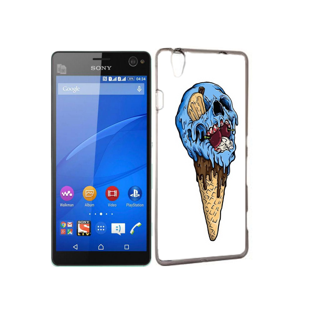 

Чехол MyPads Tocco для Sony Xperia C4 мороженное череп, Прозрачный, Tocco