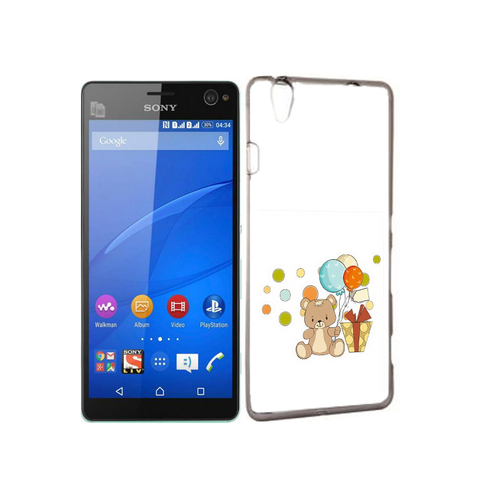 

Чехол MyPads Tocco для Sony Xperia C4 медвеженок с подарком, Прозрачный, Tocco