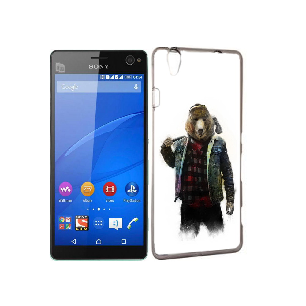 

Чехол MyPads Tocco для Sony Xperia C4 медведь с топором, Прозрачный, Tocco