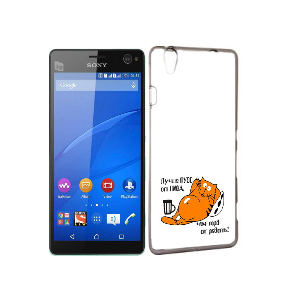 

Чехол MyPads Tocco для Sony Xperia C4 лучше пузо, Прозрачный, Tocco