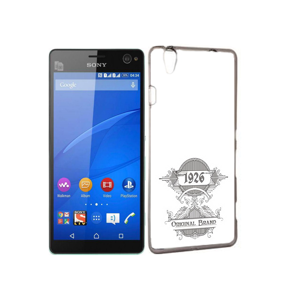 

Чехол MyPads Tocco для Sony Xperia C4 логотип черно белый, Прозрачный, Tocco