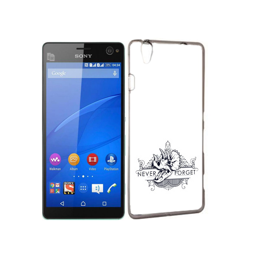 

Чехол MyPads Tocco для Sony Xperia C4 логотип носорога никогда не забуду, Прозрачный, Tocco