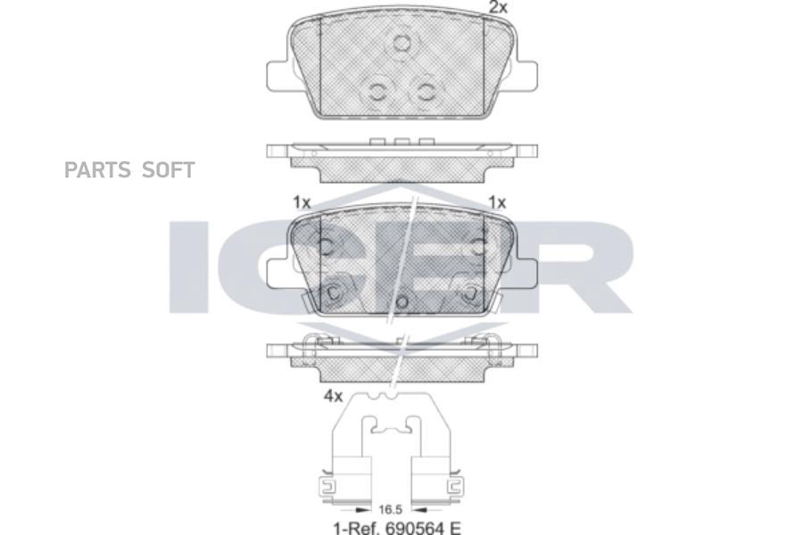 

Колодки Дисковые Задние \ Hyundai Santa Fe 18> 1Шт 182388