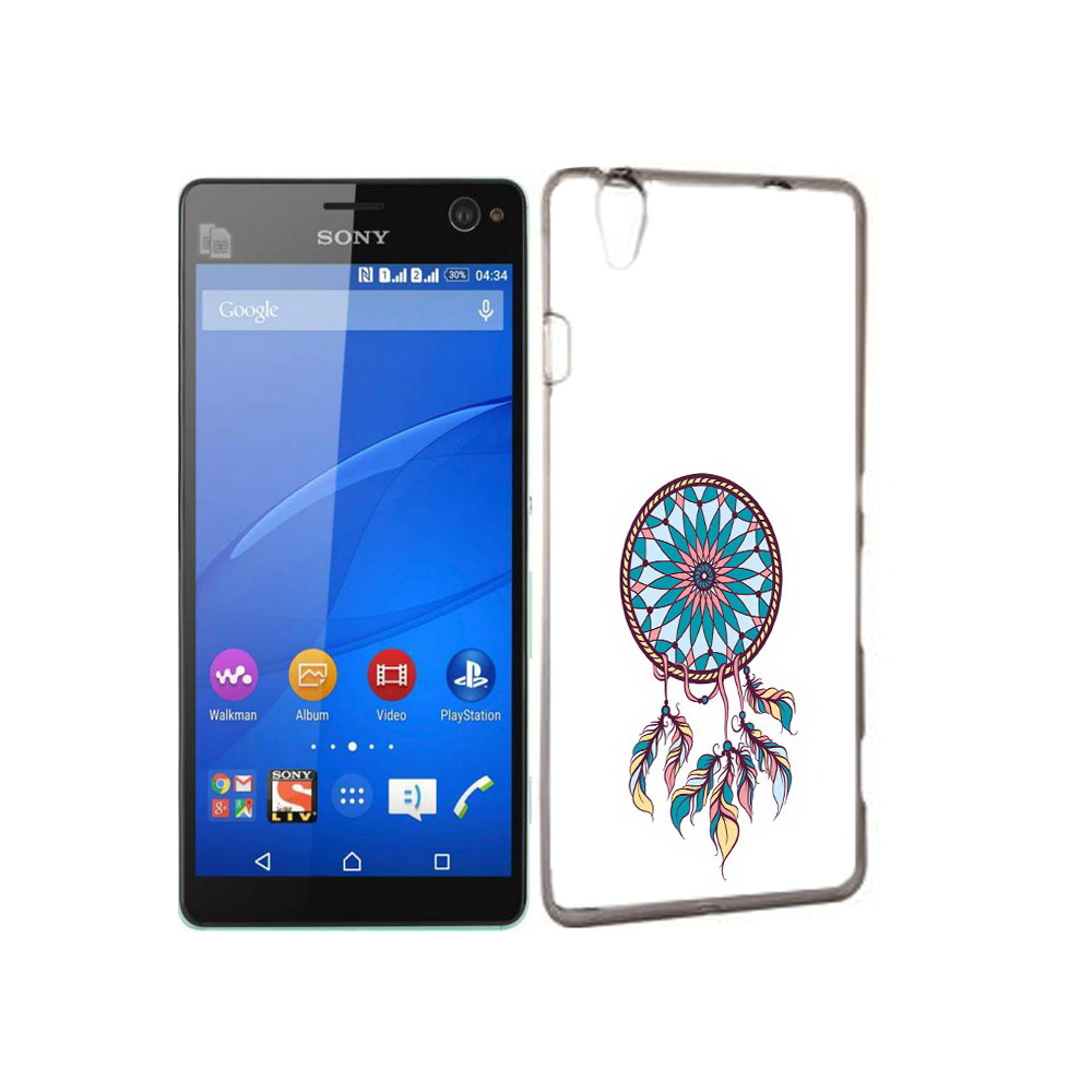 

Чехол MyPads Tocco для Sony Xperia C4 ловец снов синий, Прозрачный, Tocco