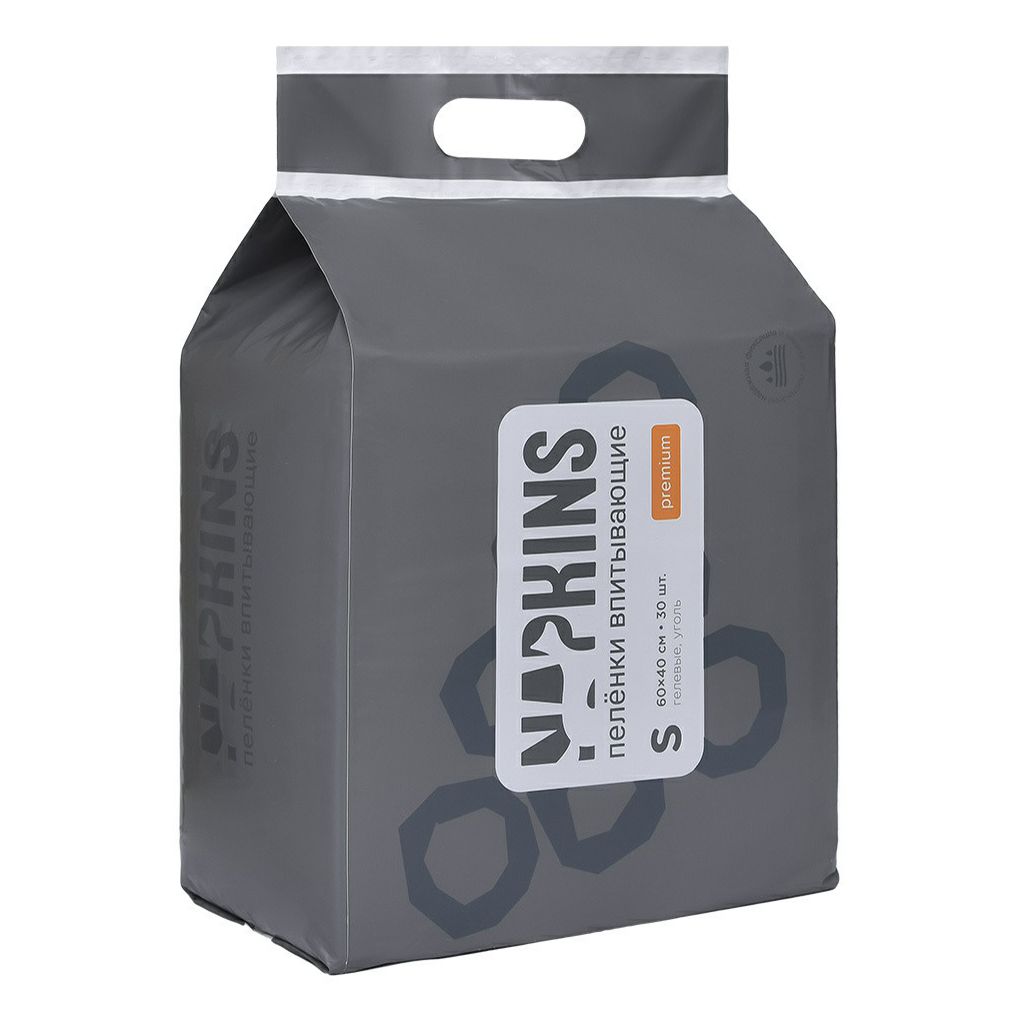 Пеленки для собак Napkins угольные гелевые 60 х 40 см 10 шт