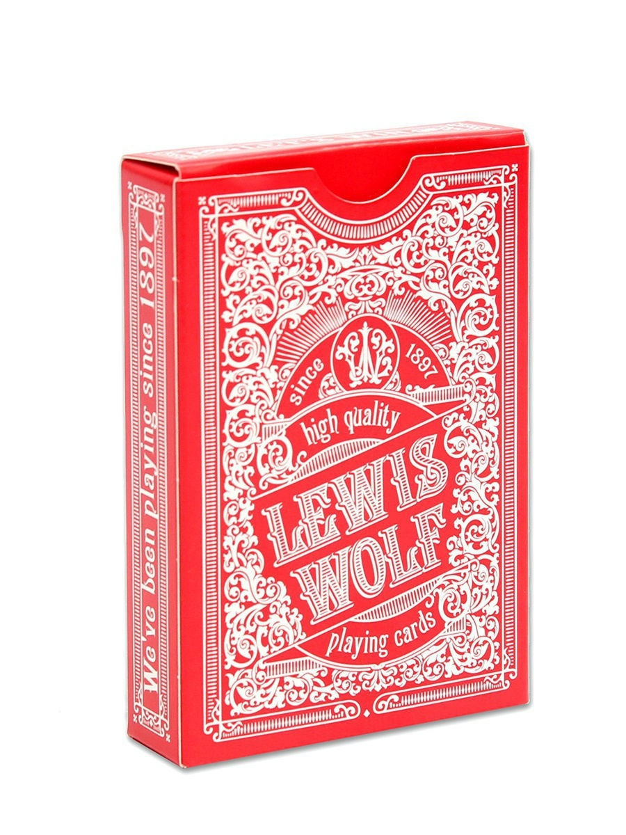 фото Игральные карты серия "lewis & wolf" red 54 шт/колода (poker size index jumbo, 63*88 мм) миленд