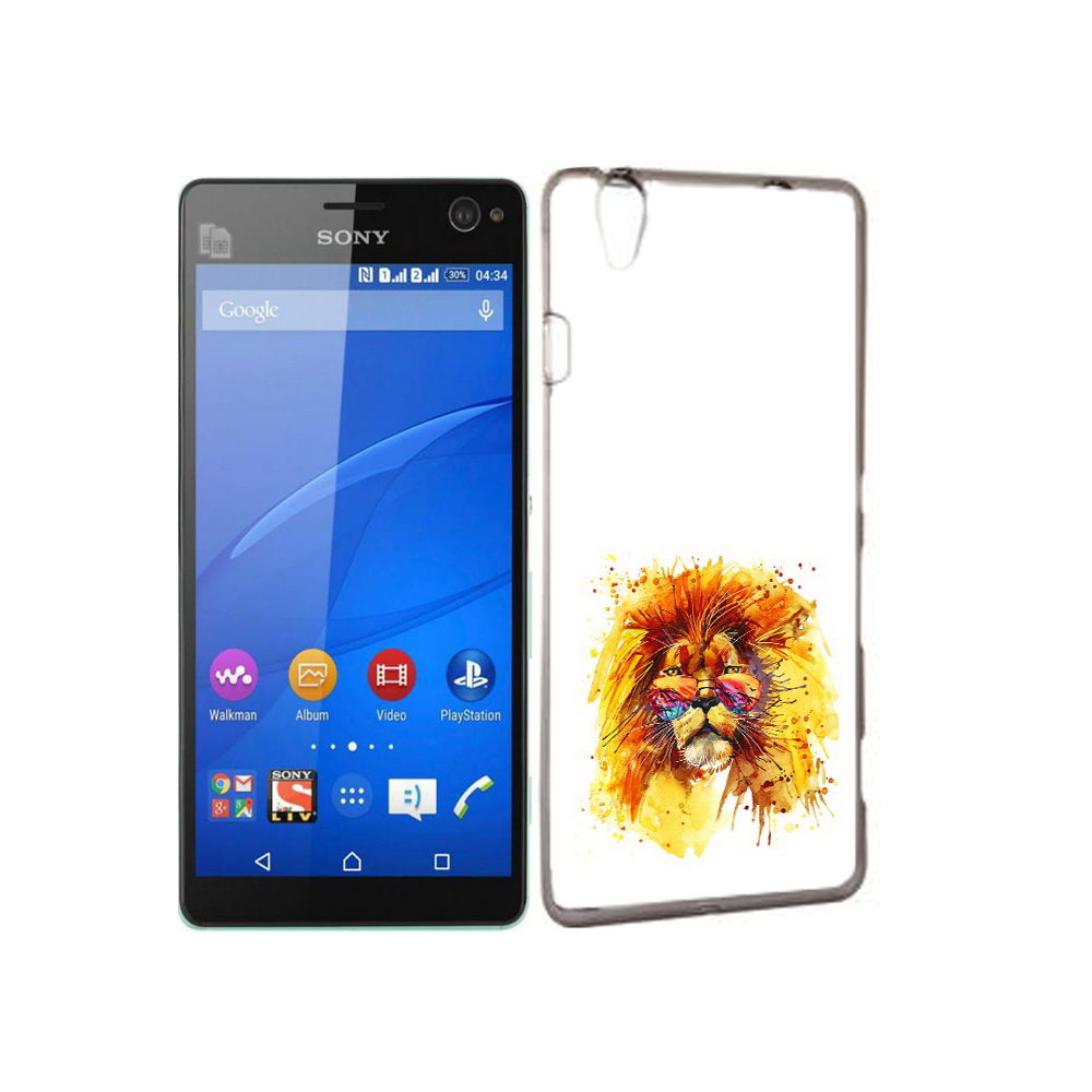 

Чехол MyPads Tocco для Sony Xperia C4 лев в очках, Прозрачный, Tocco