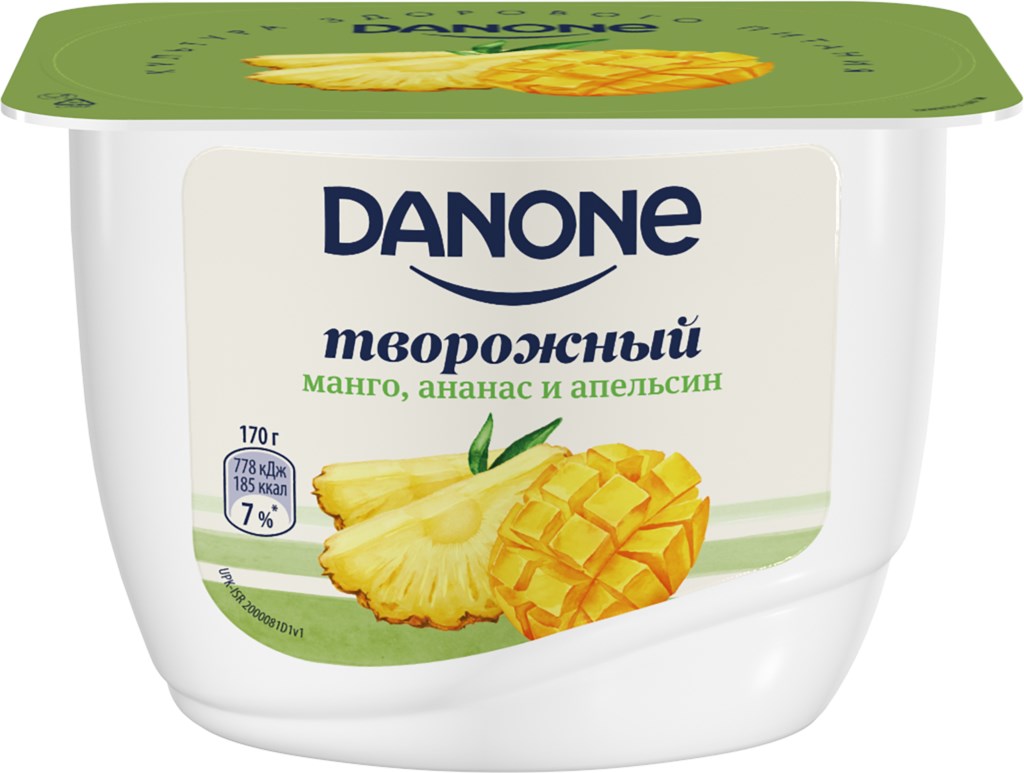 

Творожок Danone Манго-ананас-апельсин 3,6% БЗМЖ 170 г