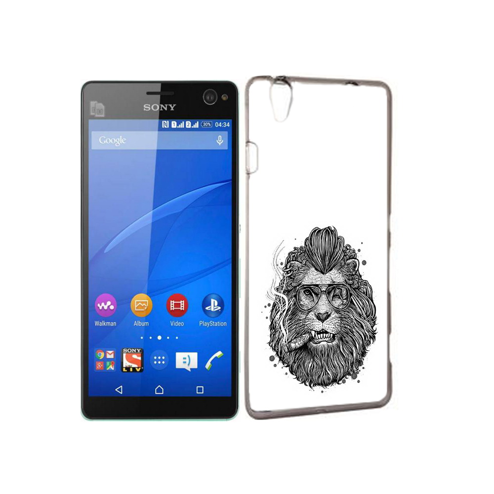 

Чехол MyPads Tocco для Sony Xperia C4 курящий лев, Прозрачный, Tocco