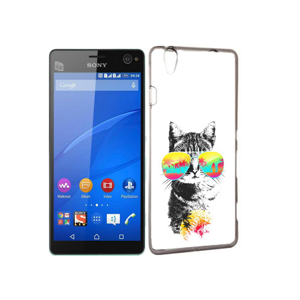 

Чехол MyPads Tocco для Sony Xperia C4 крутой кот, Прозрачный, Tocco