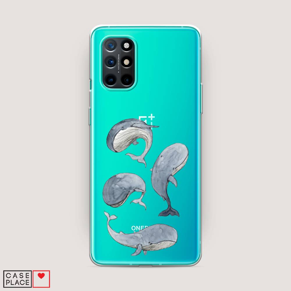 

Чехол Awog на OnePlus 8T / ВанПлас 8T "Киты", Белый;прозрачный;голубой, 151150-1