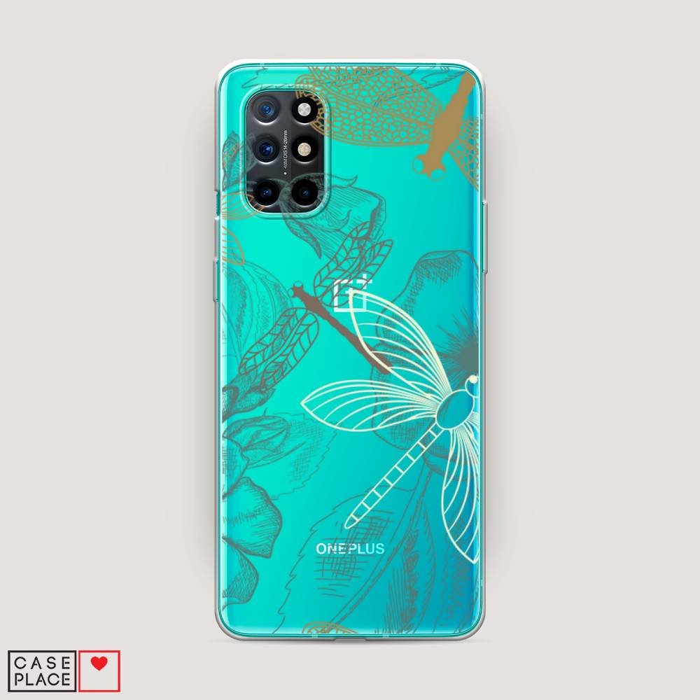 

Чехол Awog на OnePlus 8T / ВанПлас 8T "Тени стрекоз", Коричневый;зеленый;белый, 151150-8
