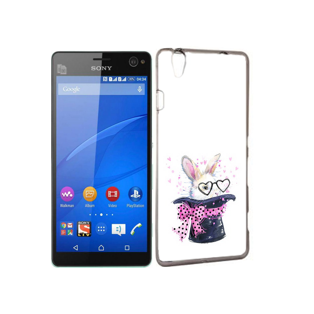 Чехол MyPads Tocco для Sony Xperia C4 кролик в шляпе
