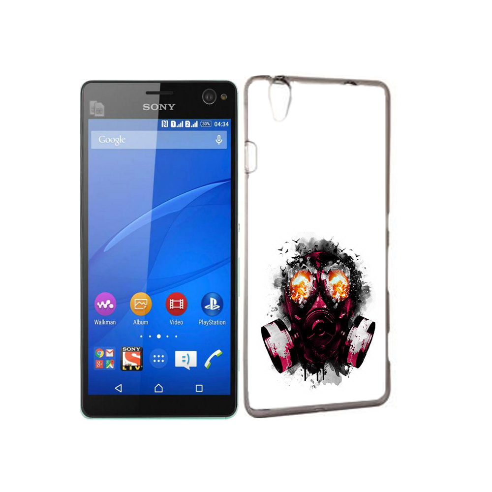

Чехол MyPads Tocco для Sony Xperia C4 красный противогаз, Прозрачный, Tocco