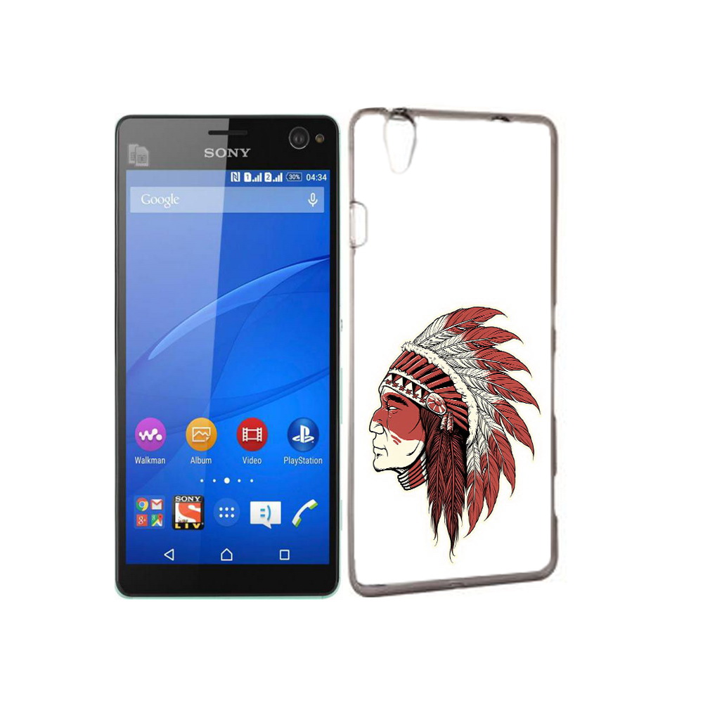

Чехол MyPads Tocco для Sony Xperia C4 красный индеец, Прозрачный, Tocco